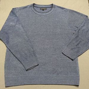 Tricots St Raphael Sweater Mens XL Blue Stripe Geometric Acrylic Soft‎ Preppy